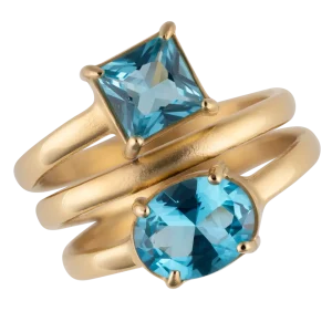 Margosha Sky Ring Gull med Blå Zirconia