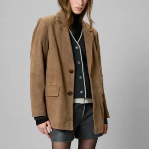 TaraMW Suede Blazer Cognac