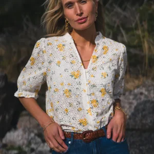 Eivor 2/4 Shirt AOP M Yellow Flower