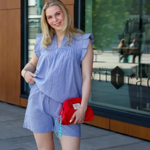 Gemala-M Top Striped Blue White