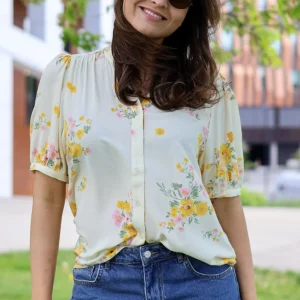 Irene 2/4 Shirt AOP Mimosa Flower