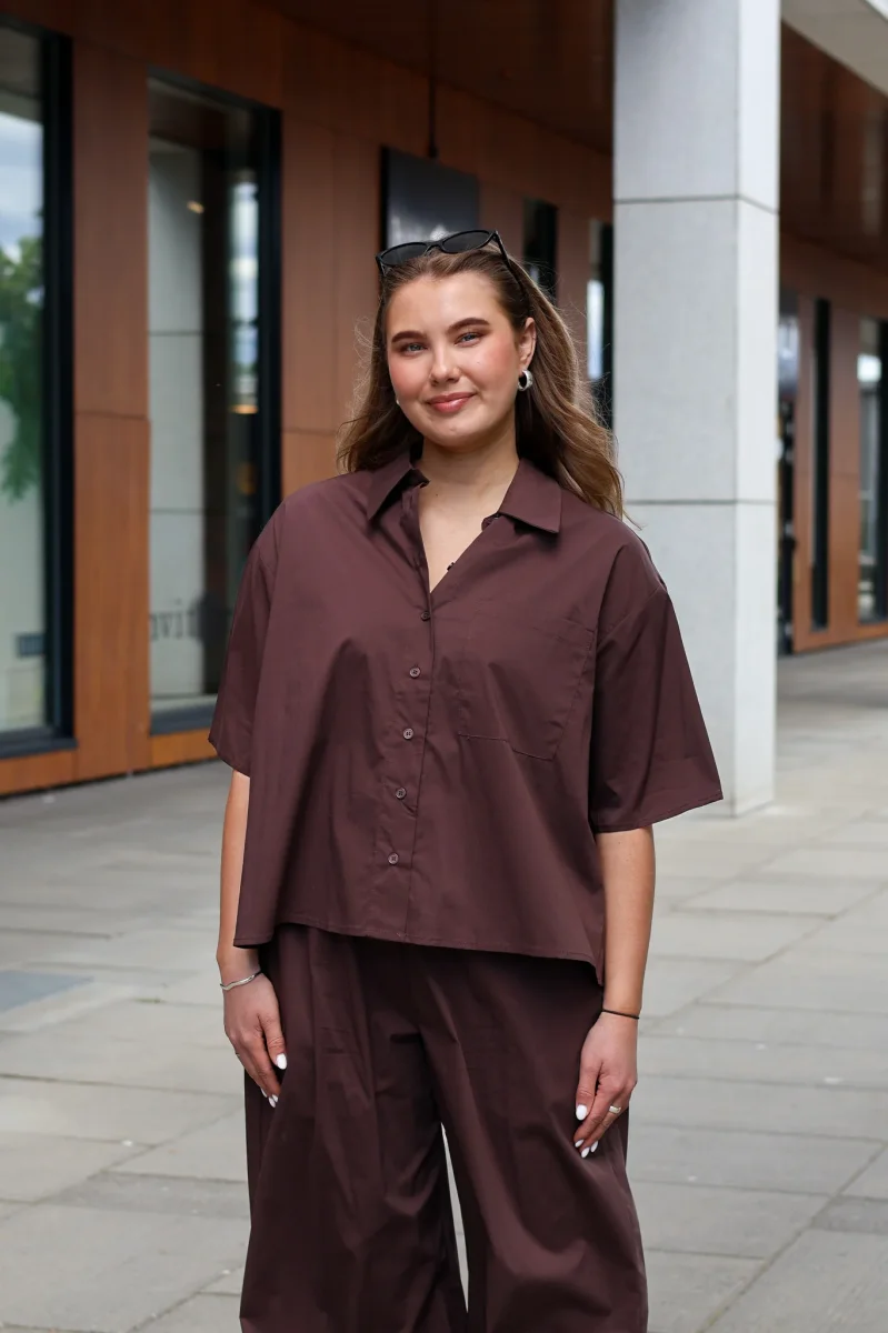 Otilia String Shirt Dark Brown - Image 6