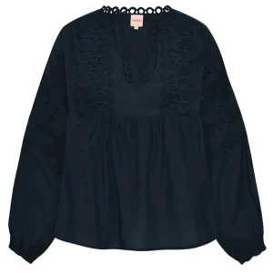 KaiaGO Lace Blouse Dark Navy