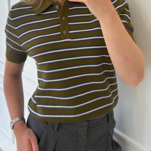 Aduna Polo Knit Olive/Blue