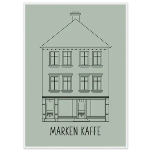 Marken Kaffe - Klassisk plakat i halvmatt papir med treramme