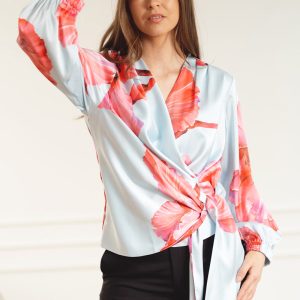 Elena Blouse Fuchsia Maxi Flower