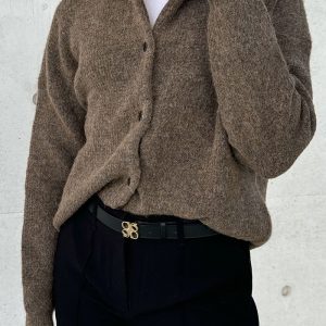 Alpha GZ Short Cardigan Dark Sand Melange