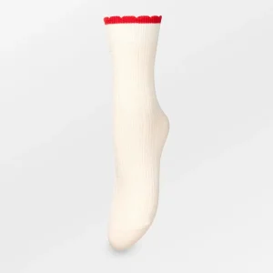 Scallop Sock Birch White