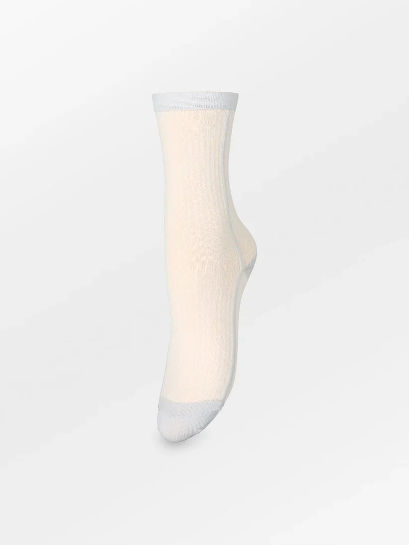Stripy Glitter Sock Birch White - Image 2