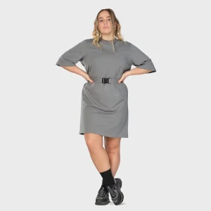 Oversized tee dress (m/belte) - Gray
