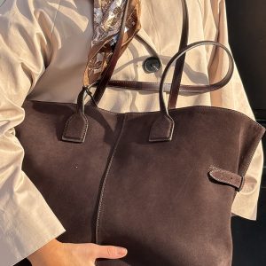 Lesley Tote Bag Suede Chocolate