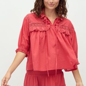 Gerlina Short-M, Merllita, Shirt / Blouse Red Candy