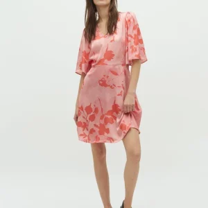 Melika V-M, Felissa Print, Dress Coral Felissa Print