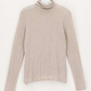 Perfect Line Cashmere Turtleneck Beige