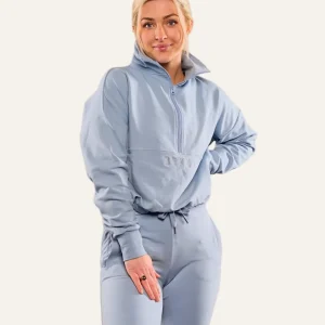Highschool zip sweater - Dusty blue