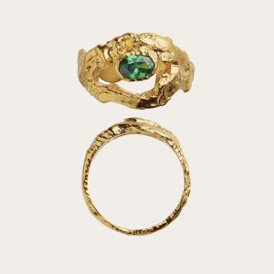 My Love Rock Ring W/ Green Stone